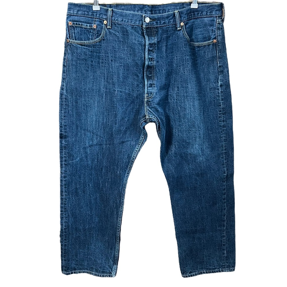 Levis 501 Men's Blue Jeans 44x32 Dark Wash Classic Red Tab Button‎ Fly Vtg